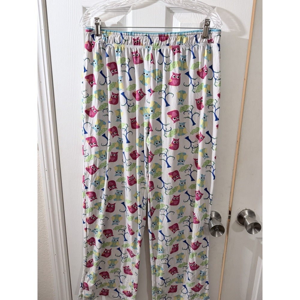GoodNight‎ Kiss PJ Pajama  Owl Lounge Pants Size Large Poly Spandex